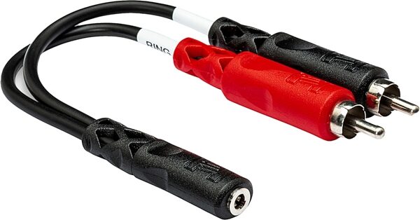 open zoom image for Hosa YMR-197 1/8" TRS Female to Dual RCA Stereo Breakout Cable, New, Action Position Back