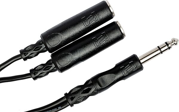 open zoom image for Hosa YPP-118 Single 1/4" TRS To Dual 1/4" TRS Female Y-Cable, New, Angle