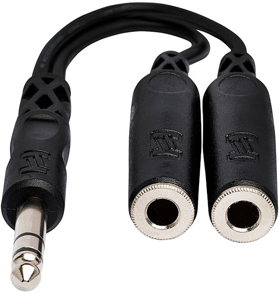 open zoom image for Hosa YPP-118 Single 1/4" TRS To Dual 1/4" TRS Female Y-Cable, New, Front