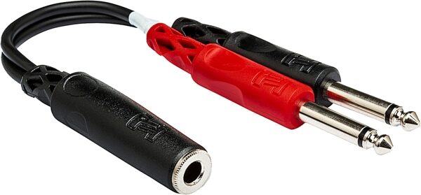 open zoom image for Hosa YPP-136 Single Stereo 1/4" TRS Female to Dual Mono 1/4" TS Y Breakout Cable, New, Action Position Back