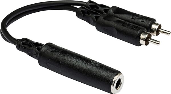 open zoom image for Hosa YPR-131 Female TS 1/4" to Dual RCA Y-Cable, New, Action Position Back