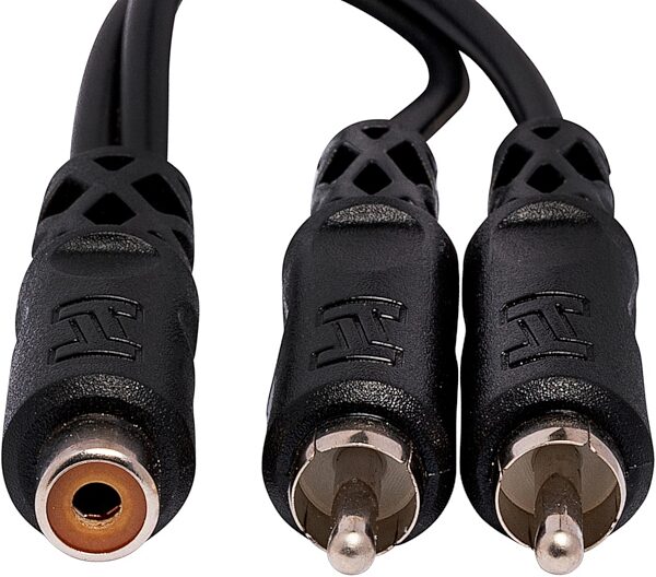 open zoom image for Hosa YRA-105 Female RCA to Dual Male RCA Y-Cable, New, Action Position Back