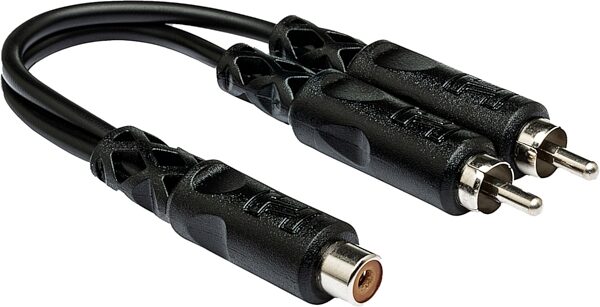 open zoom image for Hosa YRA-105 Female RCA to Dual Male RCA Y-Cable, New, Action Position Back
