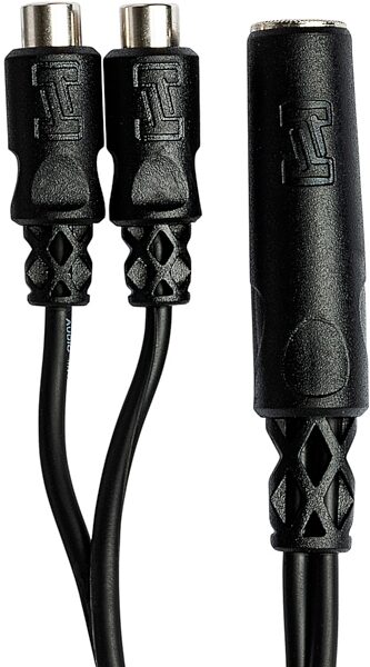 open zoom image for Hosa YRA-115 1/4" TS Female to Dual RCA Female Y Cable, New, Action Position Back