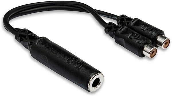 open zoom image for Hosa YRA-115 1/4" TS Female to Dual RCA Female Y Cable, New, Action Position Back