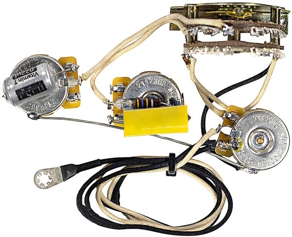 open zoom image for Mojotone Pre-Wired 5-Way Stratocaster HSS Wiring Harness, New, Action Position Back