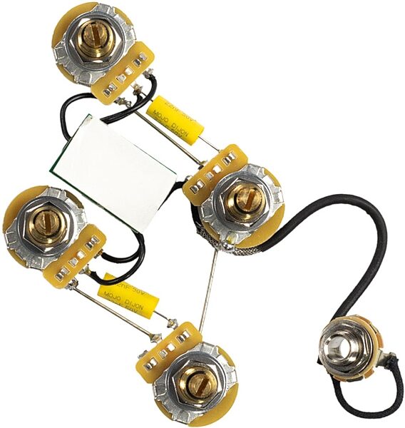 open zoom image for Mojotone Solderless Les Paul Wiring Harness, Long Shaft, Action Position Back