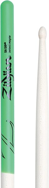 open zoom image for Zildjian Dip Series Drumsticks, Pair, Green, Maple, 5A, Action Position Back