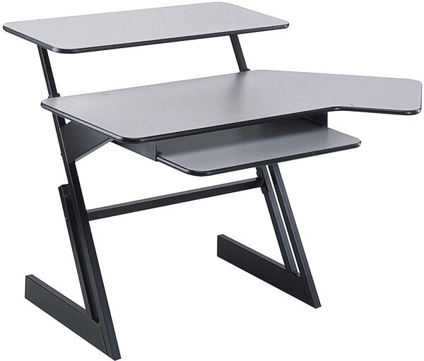 open zoom image for QuikLok Z760R Triple Shelf Workstation with 45 Degree Right-Angled Main Shelf and Height-Adjustable Top Shelf, Main