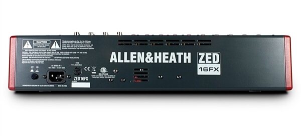open zoom image for Allen and Heath ZED-16FX 16-Channel Mixer with USB Interface, New, Back