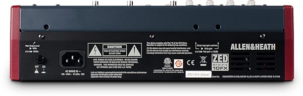open zoom image for Allen and Heath ZED SIXTY-10FX Compact USB Mixer, 10-Channel, New, Action Position Back