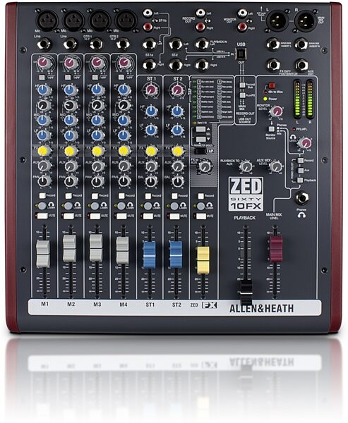 open zoom image for Allen and Heath ZED SIXTY-10FX Compact USB Mixer, 10-Channel, New, Action Position Back