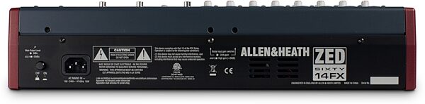 open zoom image for Allen and Heath ZED SIXTY-14FX Compact USB Mixer, 14-Channel, New, Back