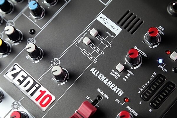 open zoom image for Allen and Heath ZEDi-10 Compact USB Mixer, 8-Channel, New, Closeup 3