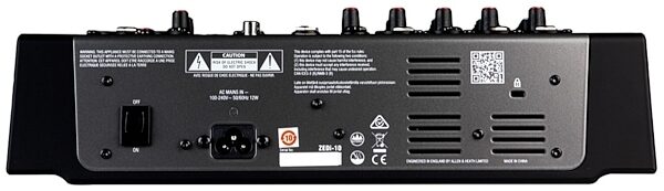open zoom image for Allen and Heath ZEDi-10 Compact USB Mixer, 8-Channel, New, Rear