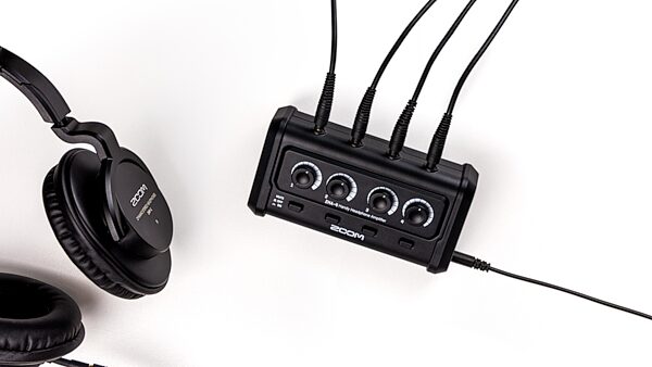 open zoom image for Zoom ZHA-4 Handy 4-Channel Stereo Headphone Amplifier, New, Action Position Back