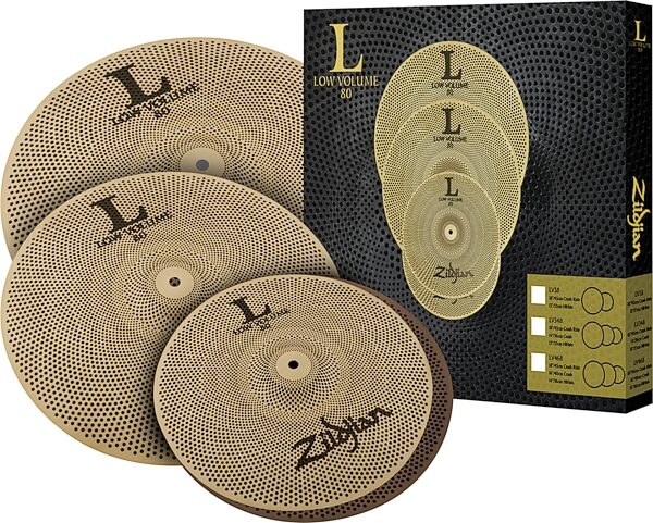 open zoom image for Zildjian L80 468 Low Volume Cymbal Pack, New, Action Position Back