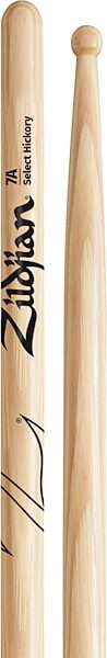 open zoom image for Zildjian 7A Hickory Wood Tip Drumsticks, New, Action Position Back