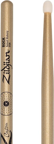 open zoom image for Zildjian Z Custom Limited Edition Drumsticks, Pair, Gold Chroma, Nylon Tip, Rock, Action Position Back