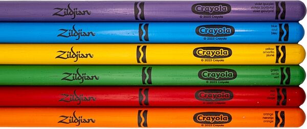 open zoom image for Zildjian Crayola Kids Drumsticks, 6-Pack, with Pad, Action Position Back