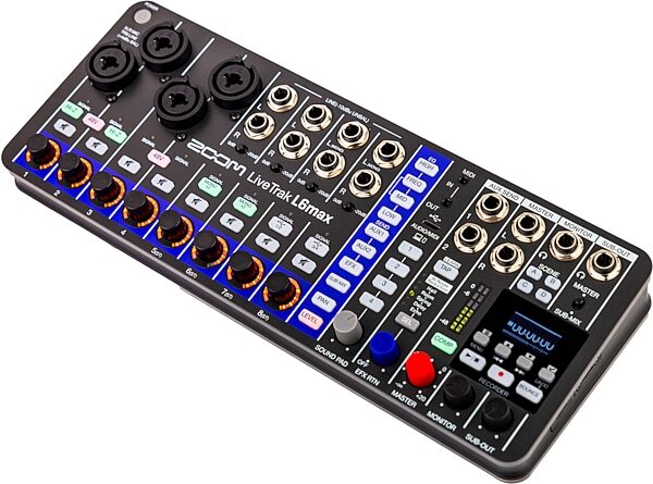 open zoom image for Zoom LiveTrak L6max Digital Mixer and Multi-Track Recorder, 12-Channel, New, Action Position Back