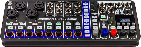 open zoom image for Zoom LiveTrak L6max Digital Mixer and Multi-Track Recorder, 12-Channel, New, Action Position Back