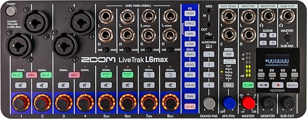 open zoom image for Zoom LiveTrak L6max Digital Mixer and Multi-Track Recorder, 12-Channel, New, Action Position Back