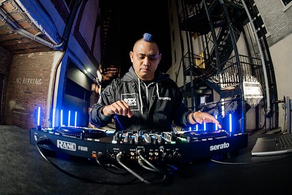 open zoom image for Rane Four Professional DJ Controller, New, Action Position Back