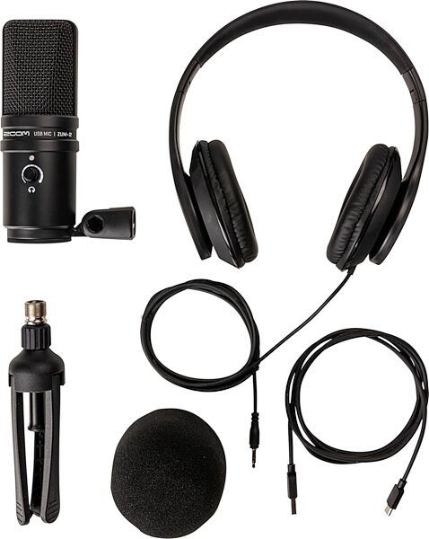 open zoom image for Zoom ZUM-2PMP USB Microphone Podcast Pack, Open Box (Very Good), Action Position Back