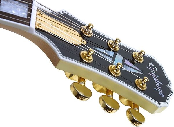 open zoom image for Epiphone Zakk Wylde Les Paul Custom Electric Guitar, Headstock