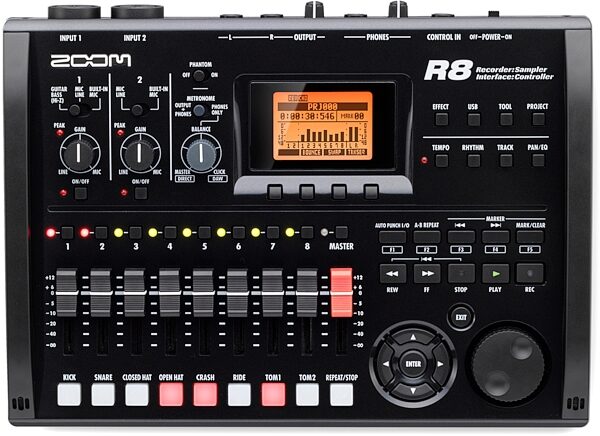 open zoom image for Zoom R8 Multitrack SD Recorder Interface and Controller, Main