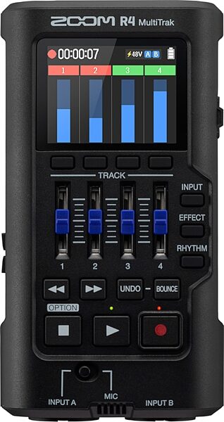 open zoom image for Zoom R4 Handheld Digital MultiTrak Audio Recorder, New, Action Position Back