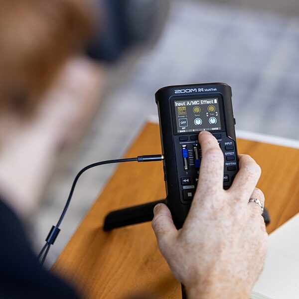 open zoom image for Zoom R4 Handheld Digital MultiTrak Audio Recorder, New, Action Position Back