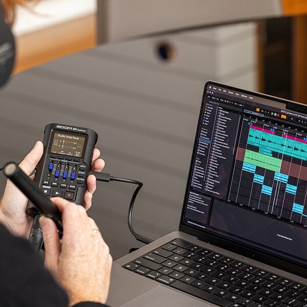 open zoom image for Zoom R4 Handheld Digital MultiTrak Audio Recorder, New, Action Position Back