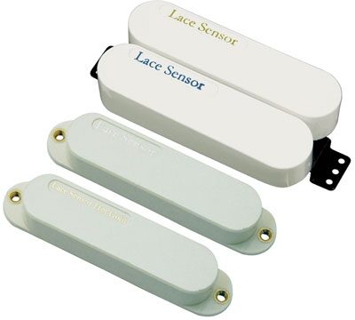 open zoom image for Lace Sensor Blue-Gold Dually Electric Guitar Pickup Pack, White Cover