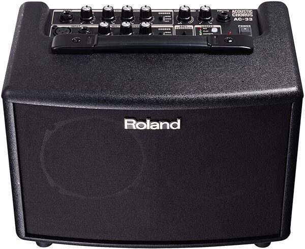 open zoom image for Roland AC-33 Acoustic Guitar Amp, Black, Top (Angle)