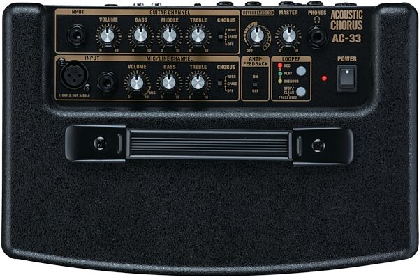 open zoom image for Roland AC-33 Acoustic Guitar Amp, Black, Top