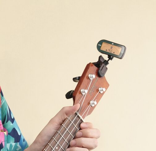 open zoom image for Korg AW2U Clip-On Ukulele Tuner, In Use