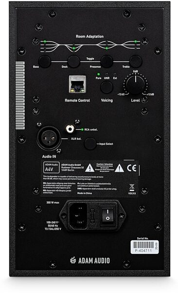 open zoom image for ADAM Audio A4V Active Studio Monitor, Single Speaker, Black, Rear detail Back