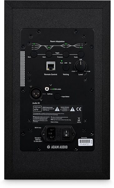 open zoom image for ADAM Audio A7V Active Studio Monitor, Single Speaker, Black, Rear detail Back