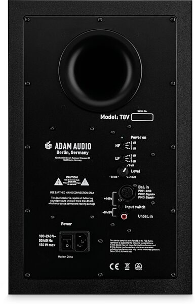 open zoom image for ADAM Audio T8V Active Studio Monitor, Single Speaker, Rear detail Back