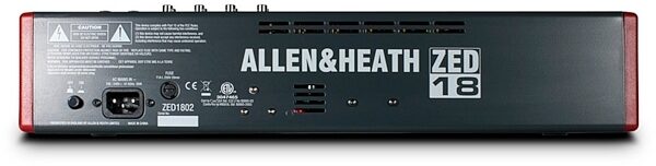 open zoom image for Allen and Heath ZED-18 18-Channel Mixer with USB Interface, New, Back