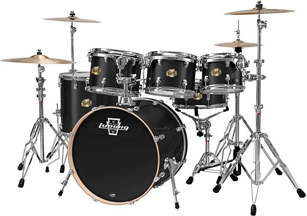 open zoom image for Ludwig LCE522R Element Power Drum Shell Kit with Cymbals, 5-Piece, Black