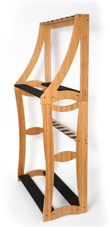 open zoom image for DRS Racks Alpha/Bravo Original Guitar Rack (14-Space), Natural, ve