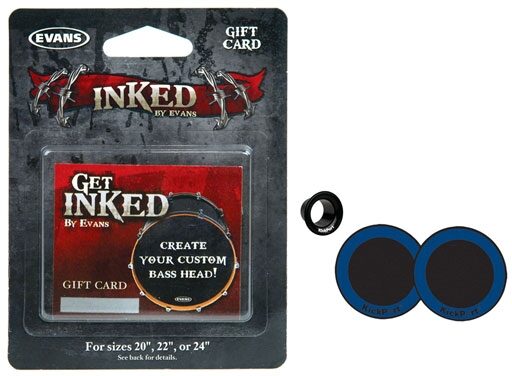 open zoom image for Evans Inked Custom Bass Drumhead Gift Card, KickPort Pack