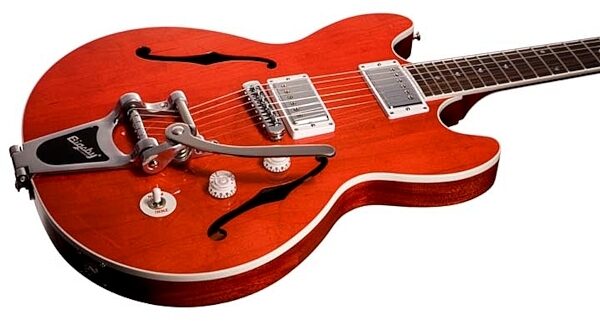 open zoom image for Gibson Midtown Standard Electric Guitar with Case, Faded Red Closeup