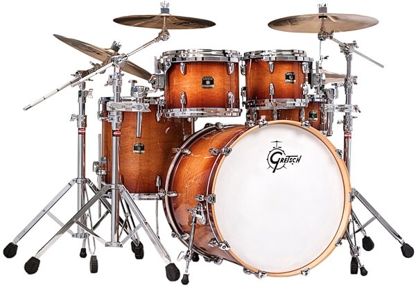 open zoom image for Gretsch RNE824 Renown Maple 4-Piece Drum Shell Kit, Amber Burst