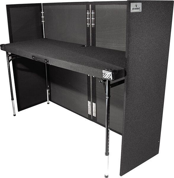 open zoom image for Grundorf ML-F4863T Mighty Light Foldable DJ Facade, Black Carpet, 48x63x18 Inch, ML-F4863TB, In Use with Optional AT Table