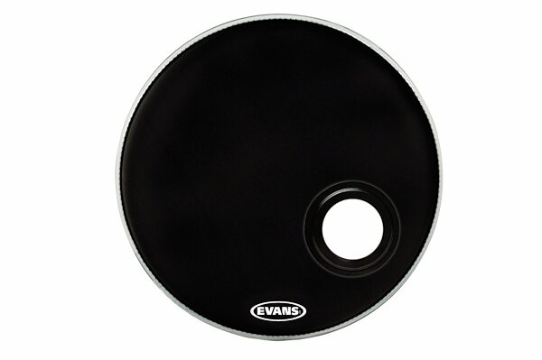 open zoom image for Evans REMAD Resonant Bass Drumhead, Black, 18 inch, Front