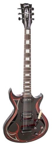 open zoom image for Gibson N-225 Nighthawk Electric Guitar with Case, Ebony Pinstripe